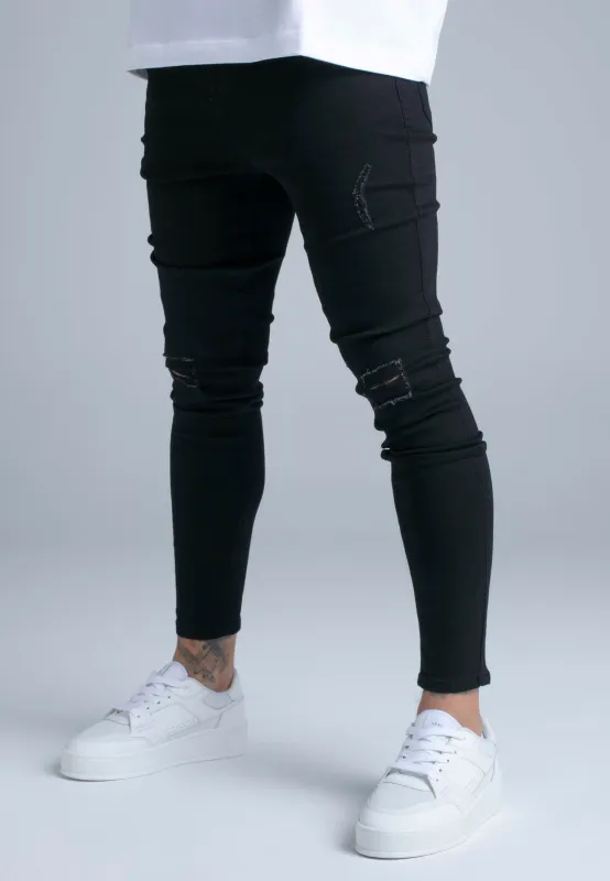 Black Distressed Skinny Jeans sold by Siksilk