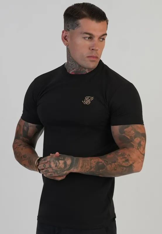 Black Muscle Fit T-Shirt sold by Siksilk