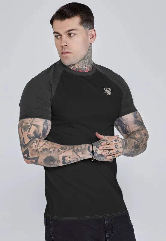 Black and Grey Raglan T-Shirt sold by Siksilk