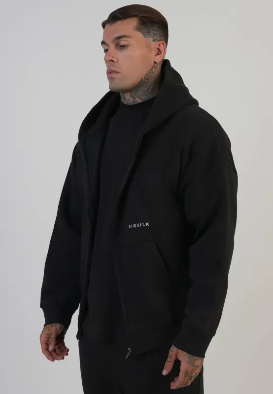 Black Graphic Full Zip Hoodie sold by Siksilk