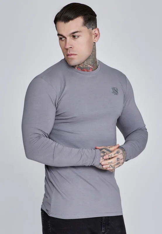 Grey Essentials LS T-Shirt sold by Siksilk