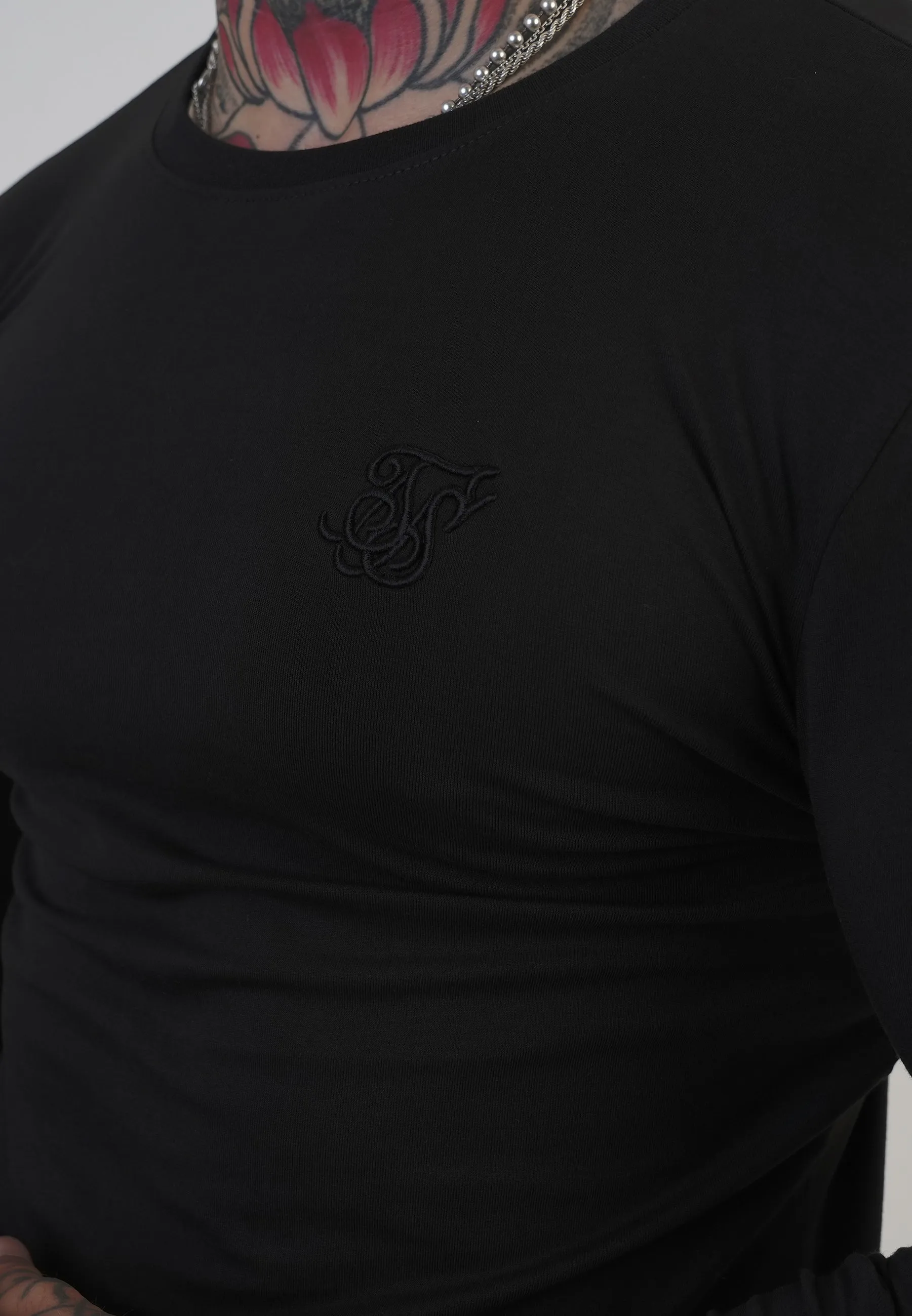 Black Long Sleeve T-Shirt sold by Siksilk product image thumbnail 2