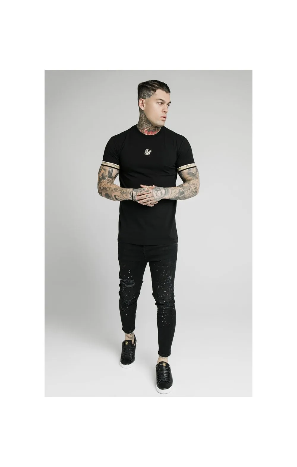 SikSilk S/S Premium Tape Gym Tee - Black sold by Siksilk product image thumbnail 4