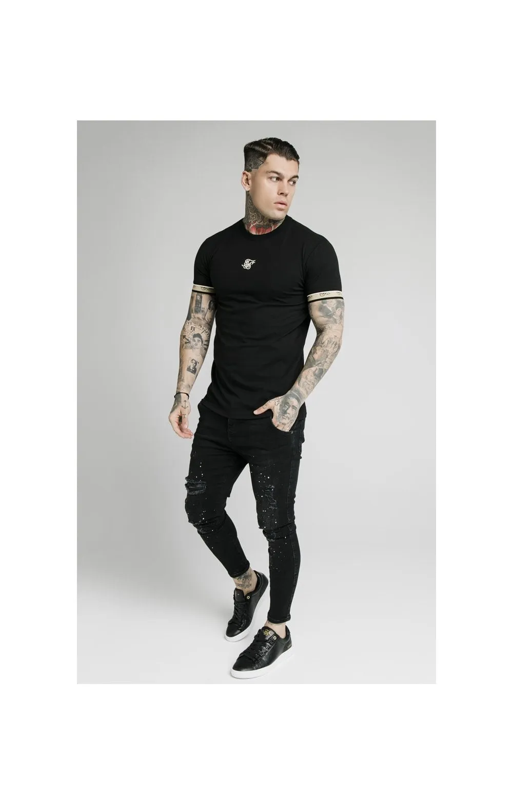SikSilk S/S Premium Tape Gym Tee - Black sold by Siksilk product image thumbnail 5