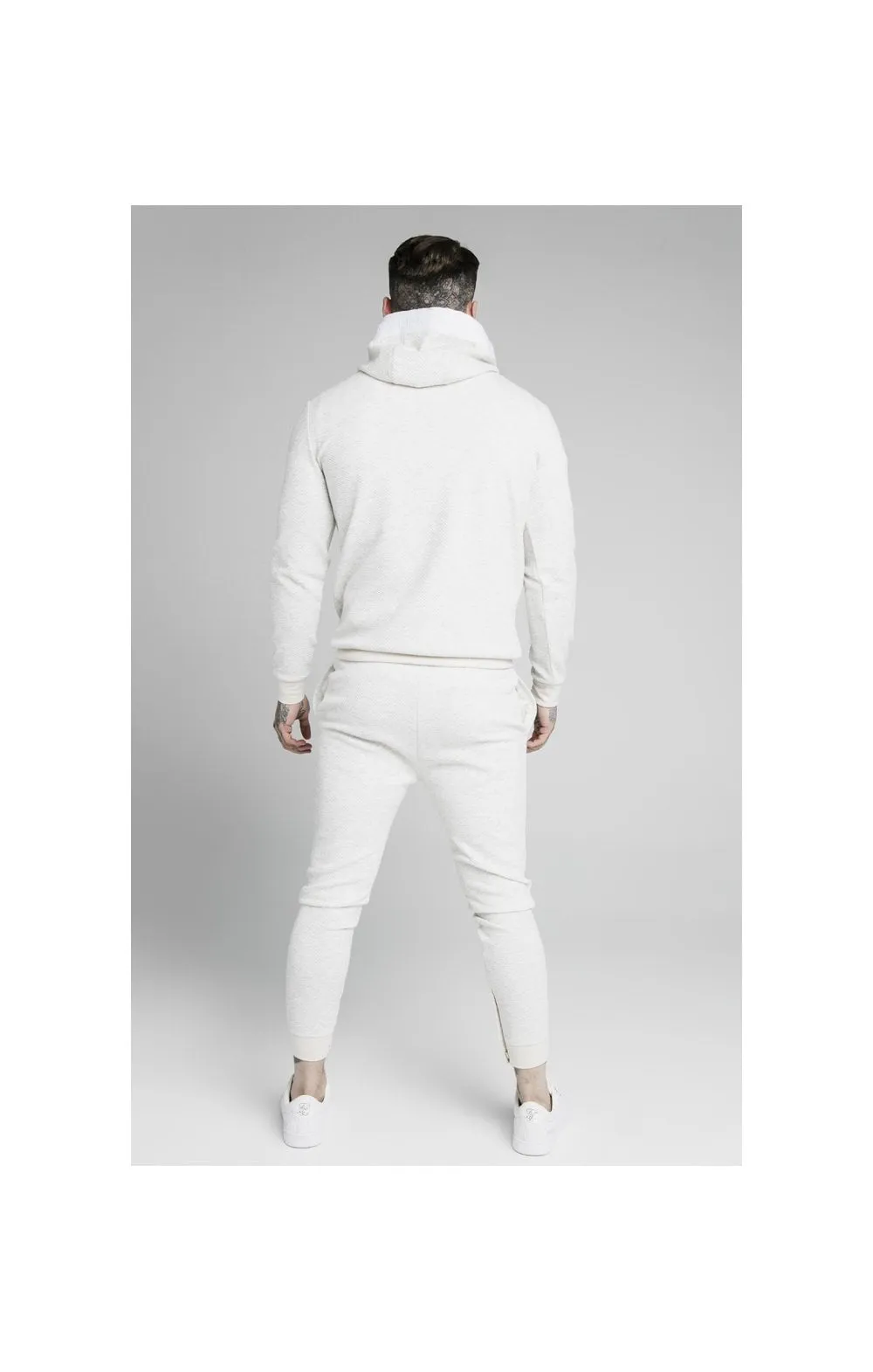 SikSilk Overhead Textured Tape Hoodie - Snow Marl sold by Siksilk product image thumbnail 5