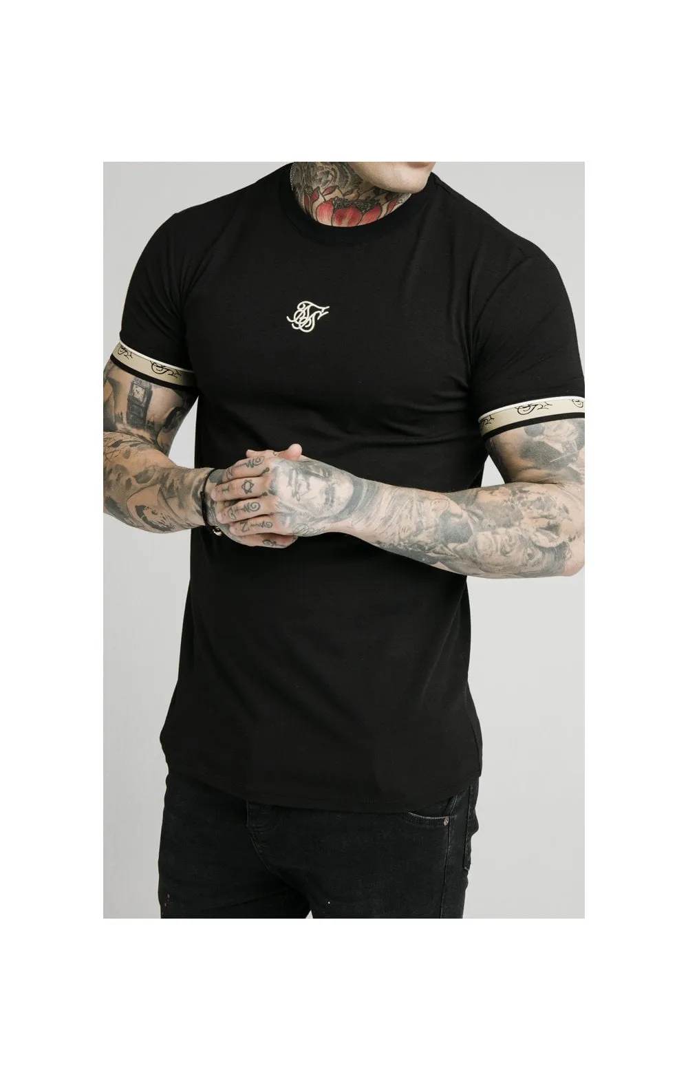 SikSilk S/S Premium Tape Gym Tee - Black sold by Siksilk product image thumbnail 3