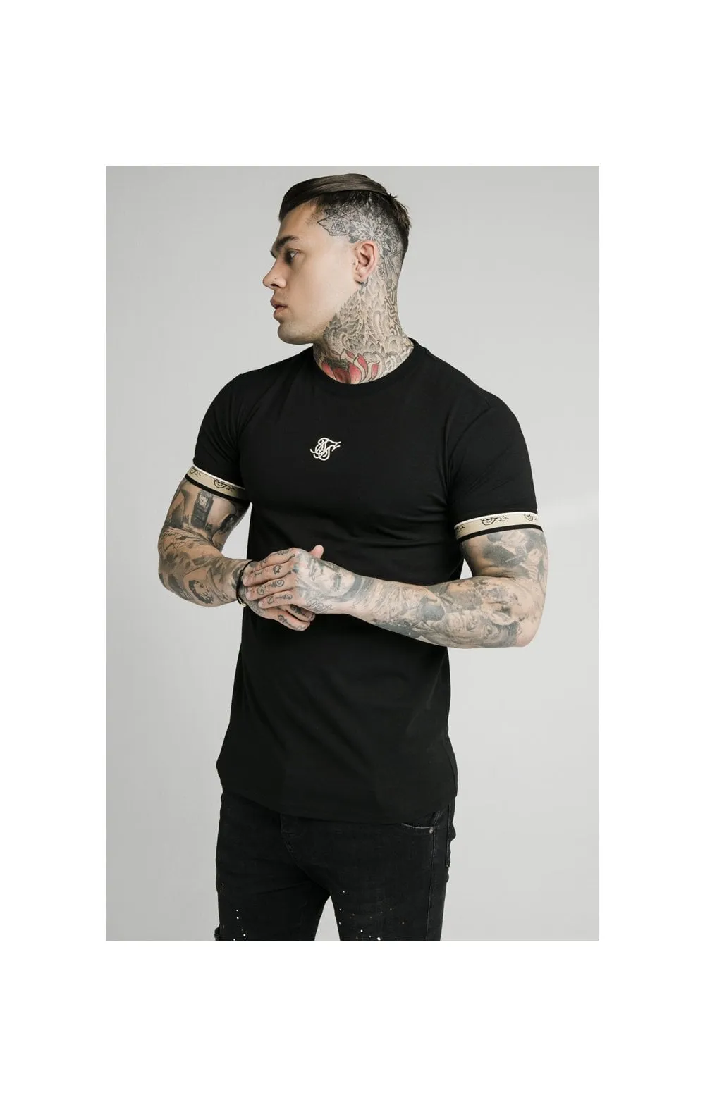 SikSilk S/S Premium Tape Gym Tee - Black sold by Siksilk