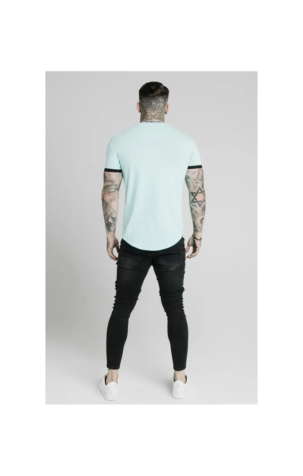 SikSilk S/S Inset Tape Collar Gym Tee - Teal sold by Siksilk product image thumbnail 5
