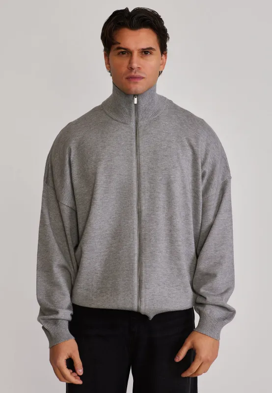 Grey Marl Knitted Cardigan sold by Siksilk