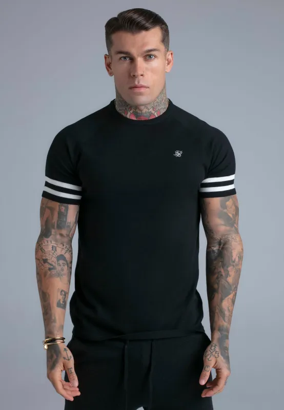 Black Knitted T-Shirt sold by Siksilk