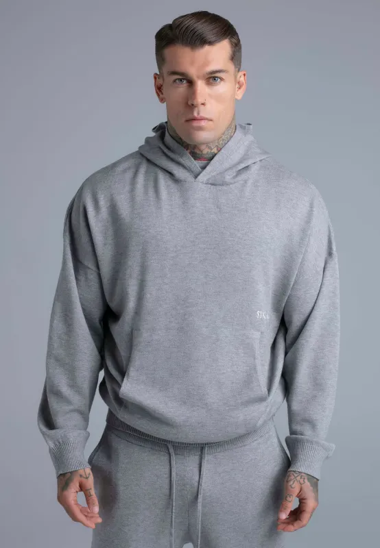 Grey Marl Knitted Hoodie sold by Siksilk