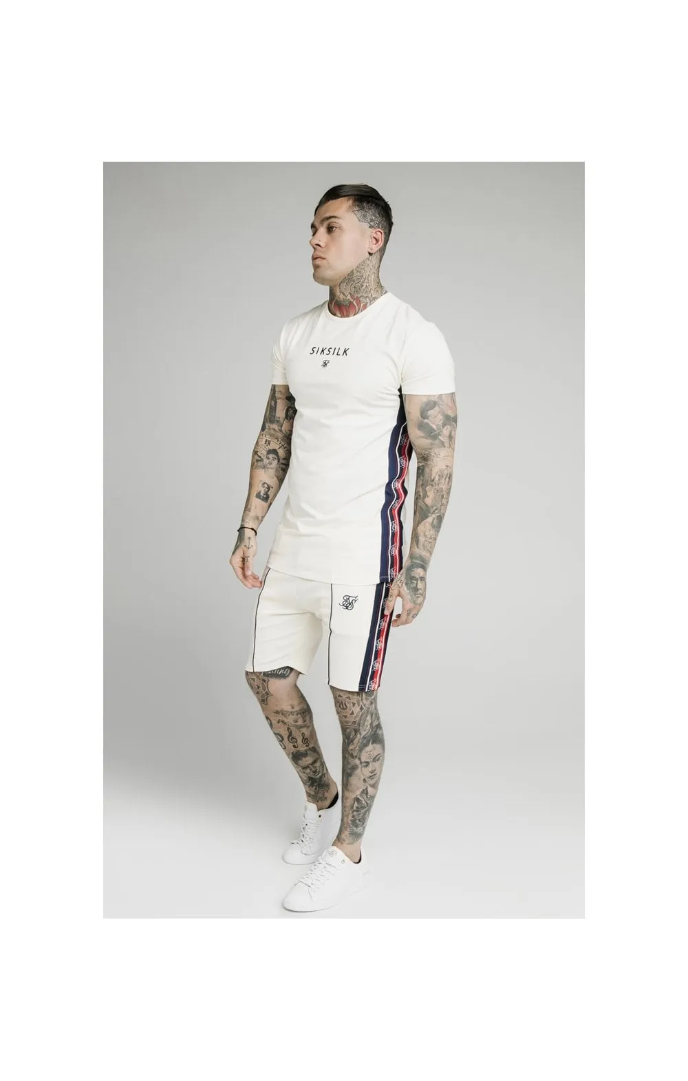 SikSilk S/S Retro Essential Tape Tee - Off White sold by Siksilk product image thumbnail 4