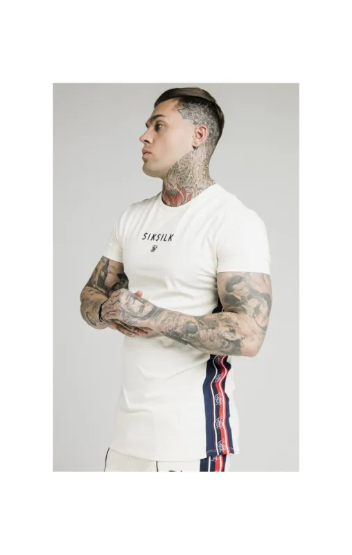SikSilk S/S Retro Essential Tape Tee - Off White sold by Siksilk
