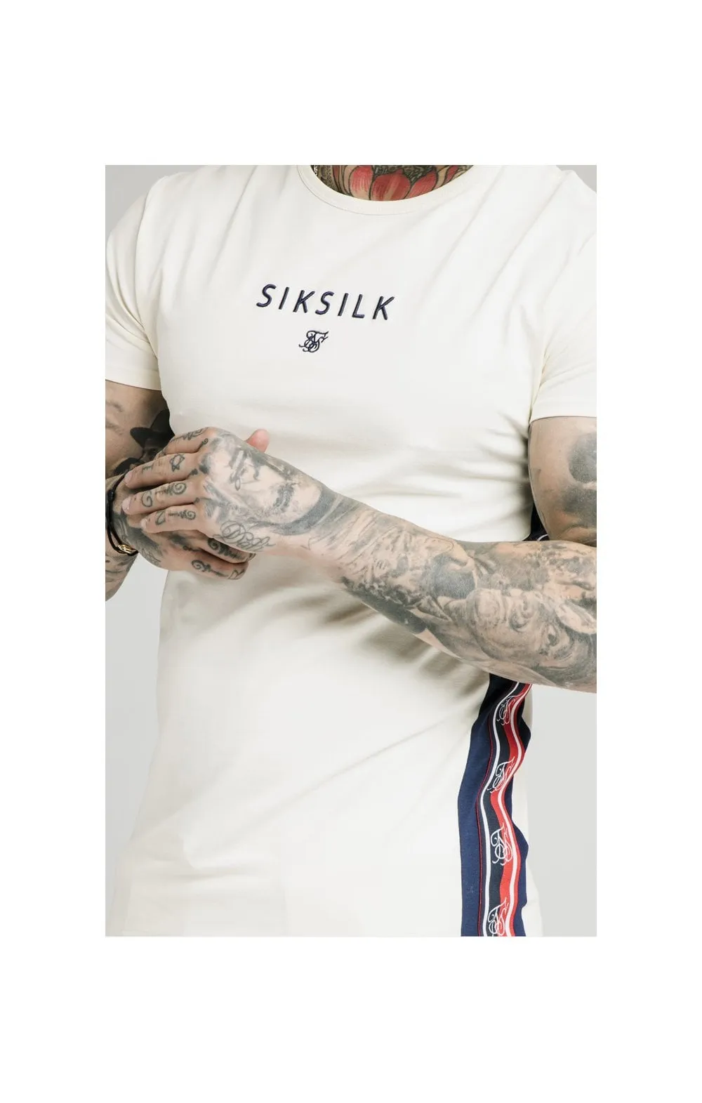 SikSilk S/S Retro Essential Tape Tee - Off White sold by Siksilk product image thumbnail 2
