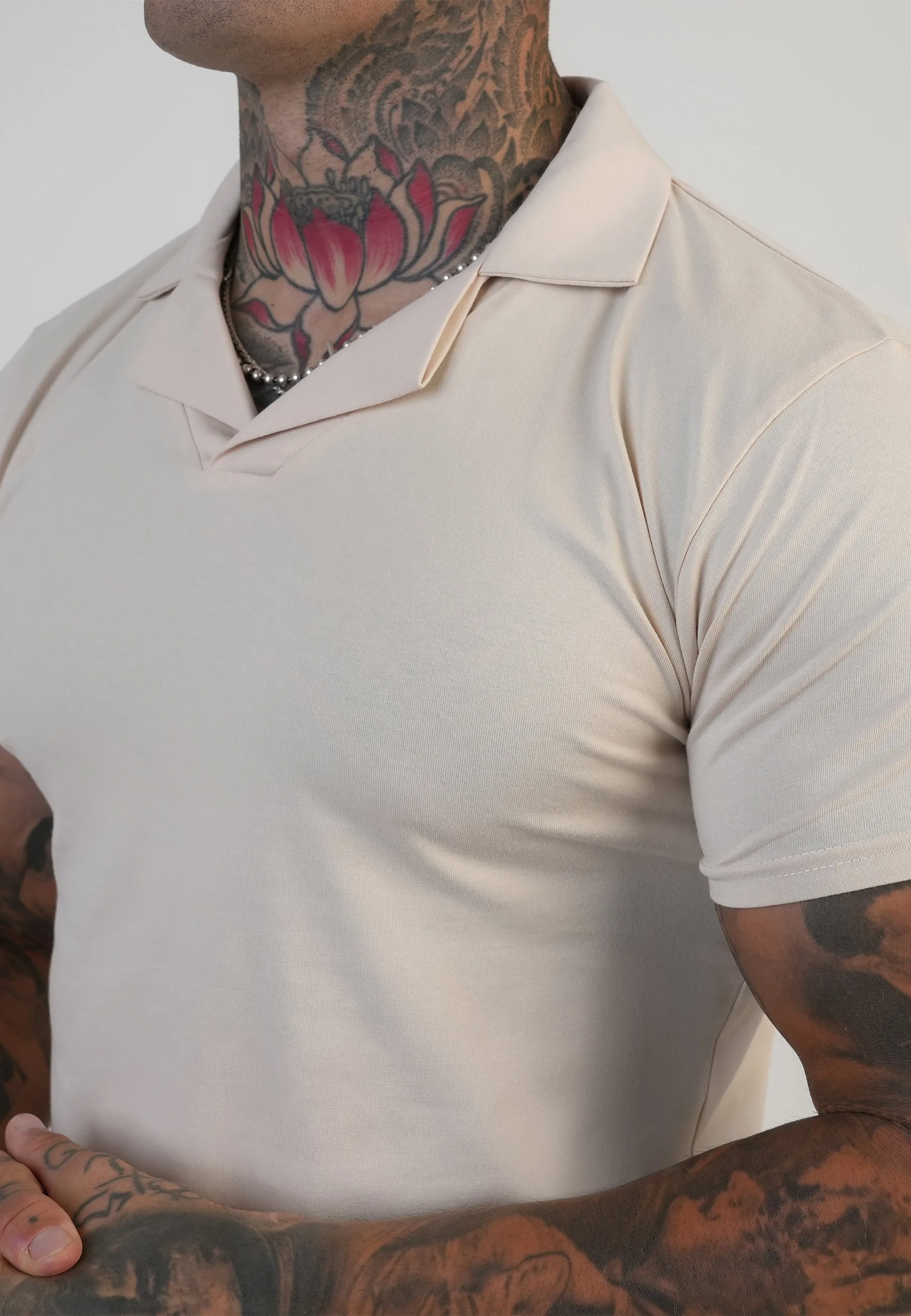 Ecru Revere Polo sold by Siksilk product image thumbnail 2