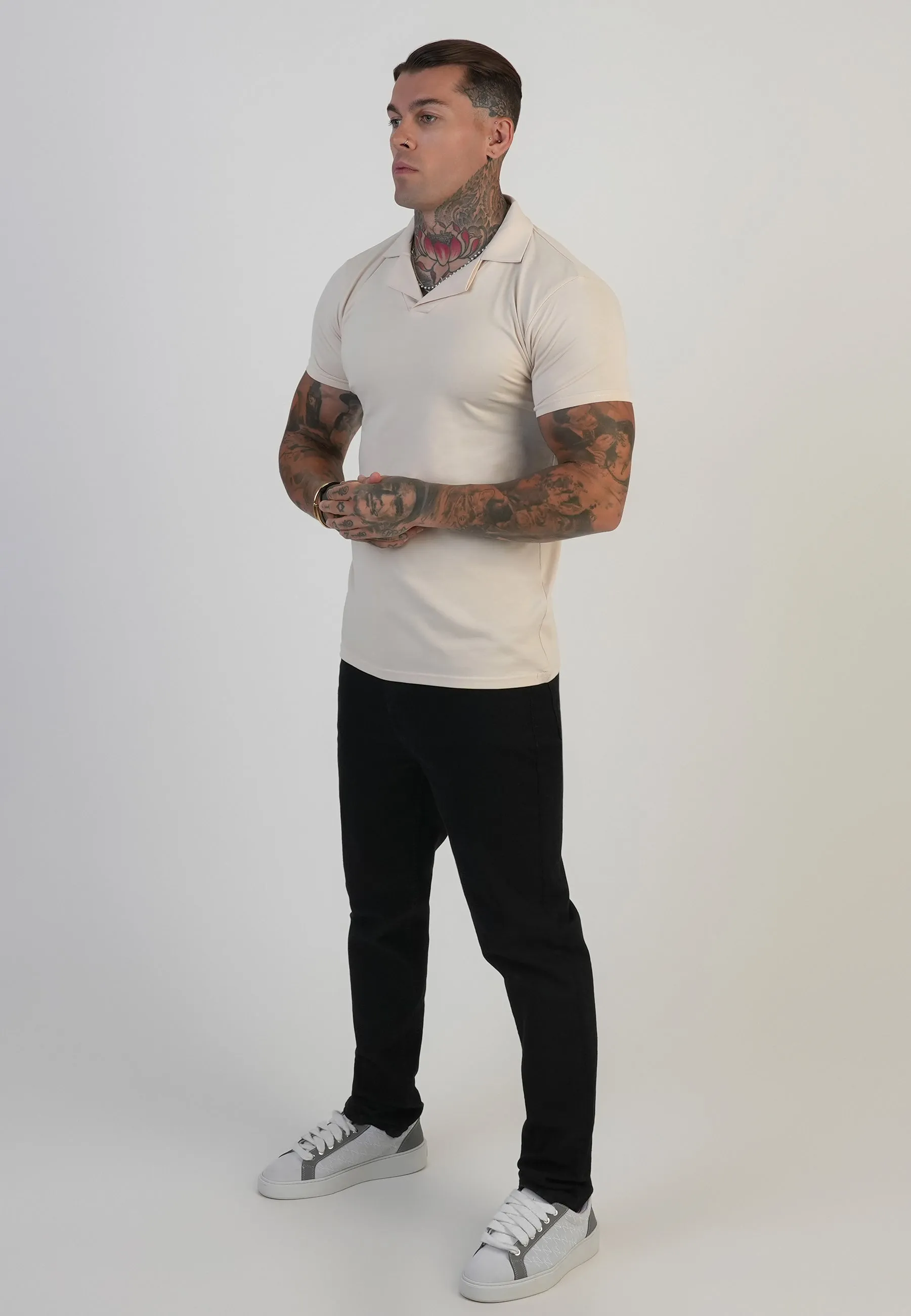 Ecru Revere Polo sold by Siksilk product image thumbnail 4