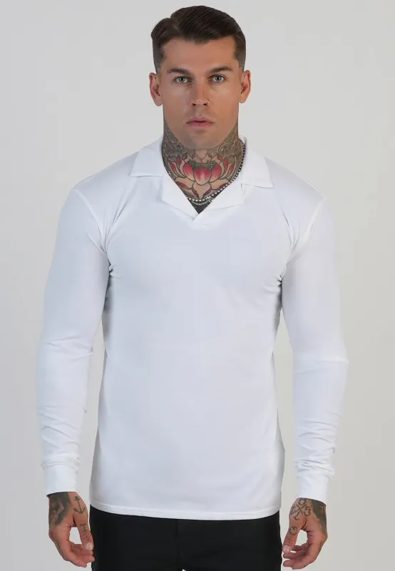 White LS Revere Polo sold by Siksilk