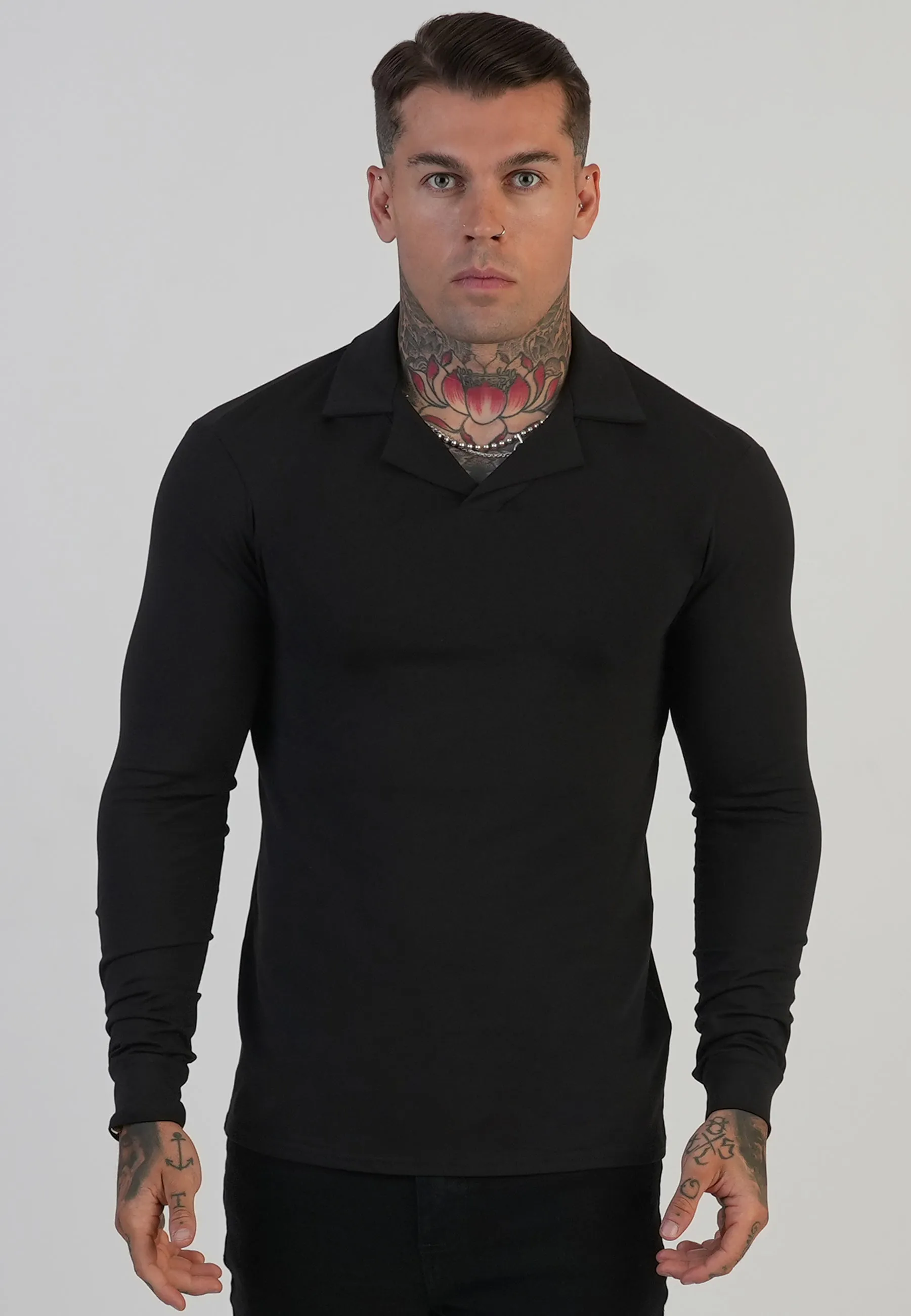 Black LS Revere Polo sold by Siksilk