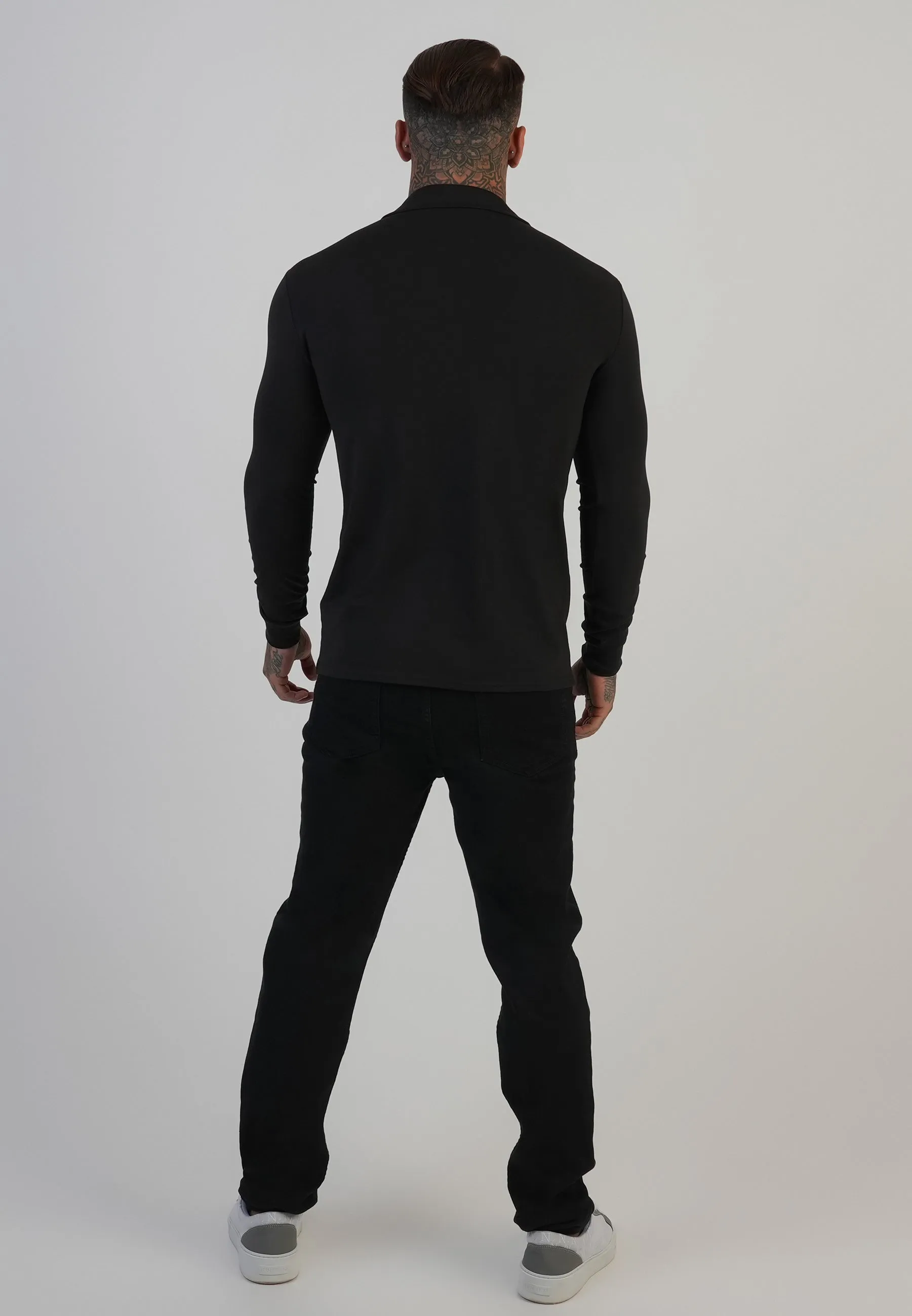 Black LS Revere Polo sold by Siksilk product image thumbnail 5