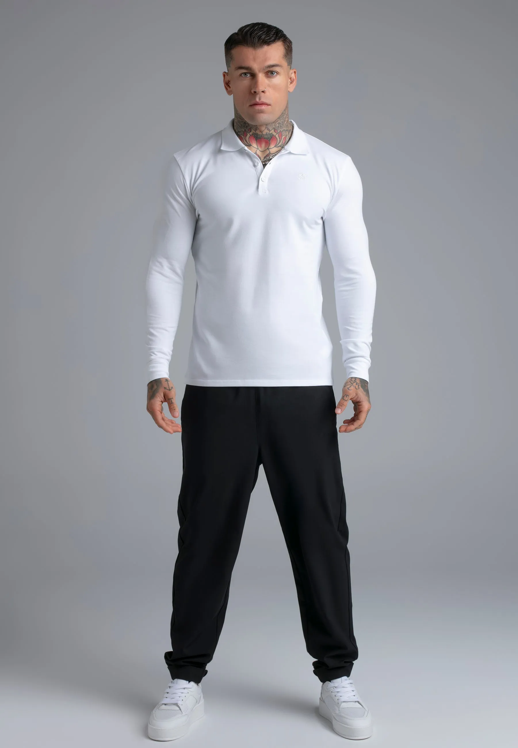 White LS Button Polo sold by Siksilk product image thumbnail 3