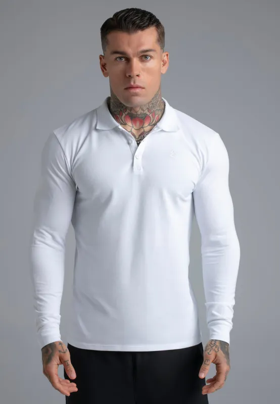 White LS Button Polo sold by Siksilk