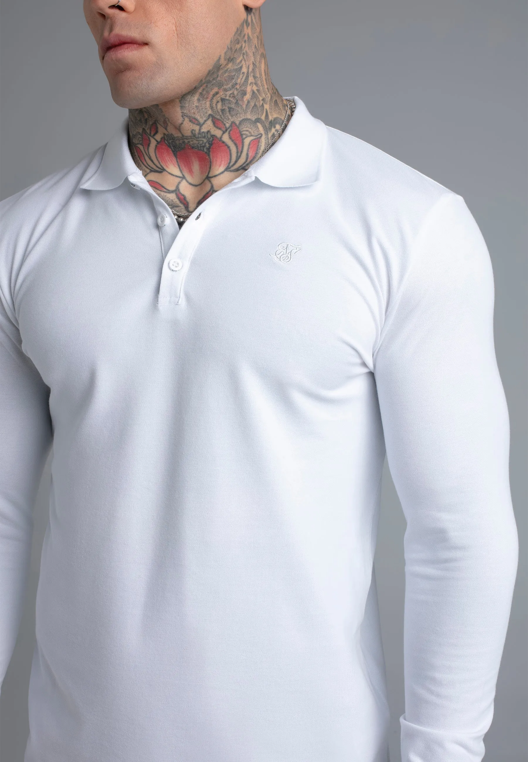 White LS Button Polo sold by Siksilk product image thumbnail 2