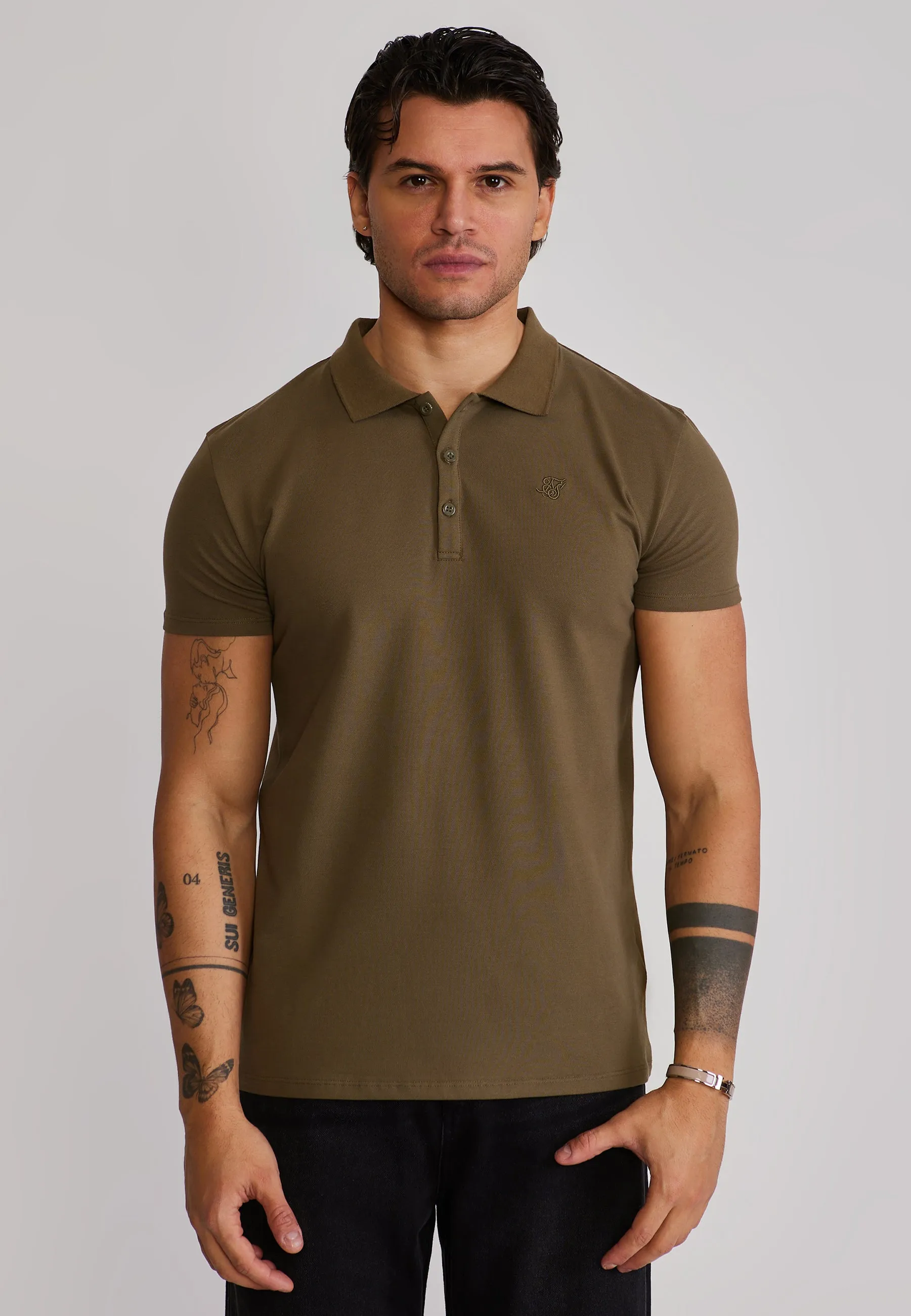 Khaki Green Polo T-Shirt sold by Siksilk