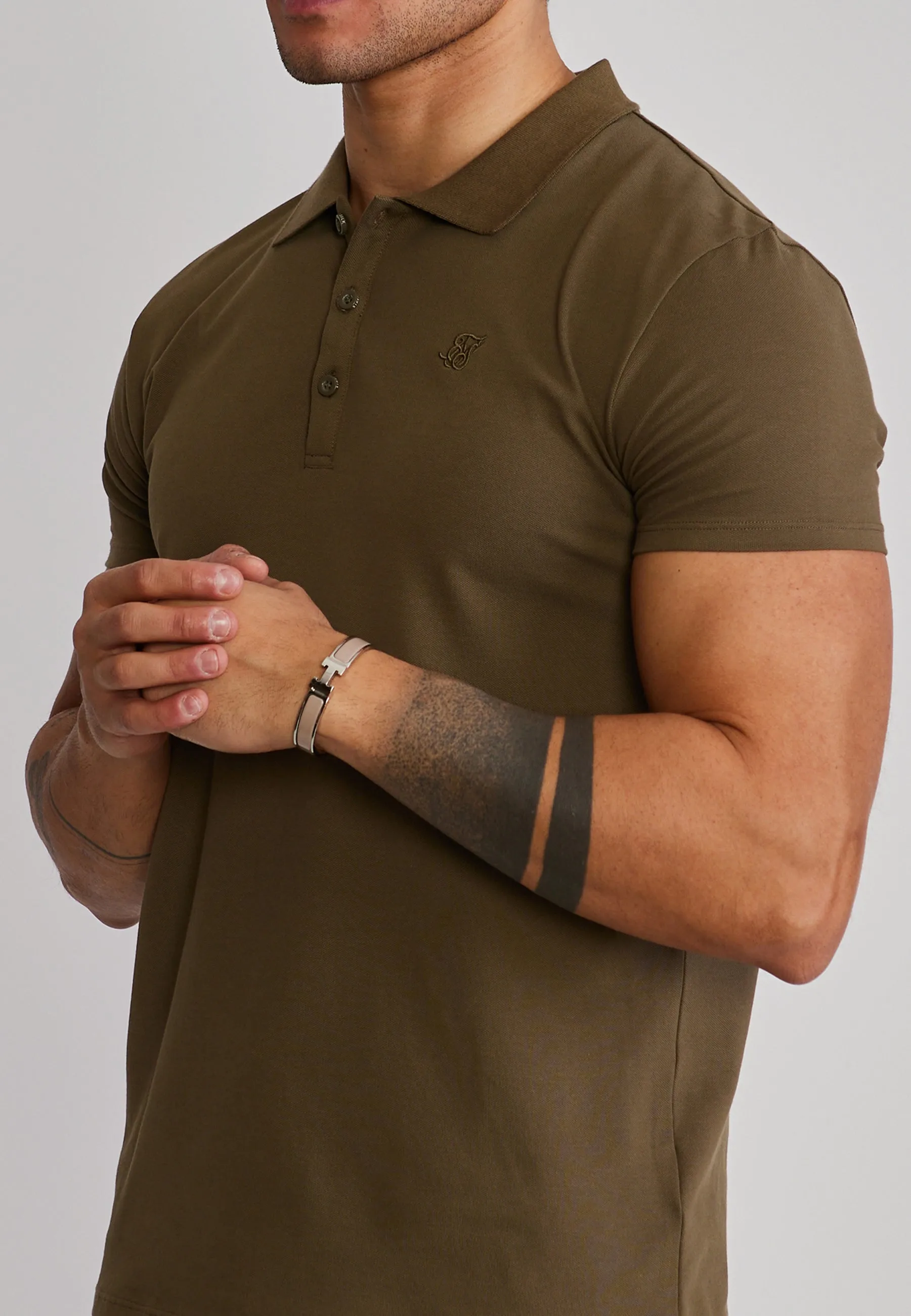 Khaki Green Polo T-Shirt sold by Siksilk product image thumbnail 2