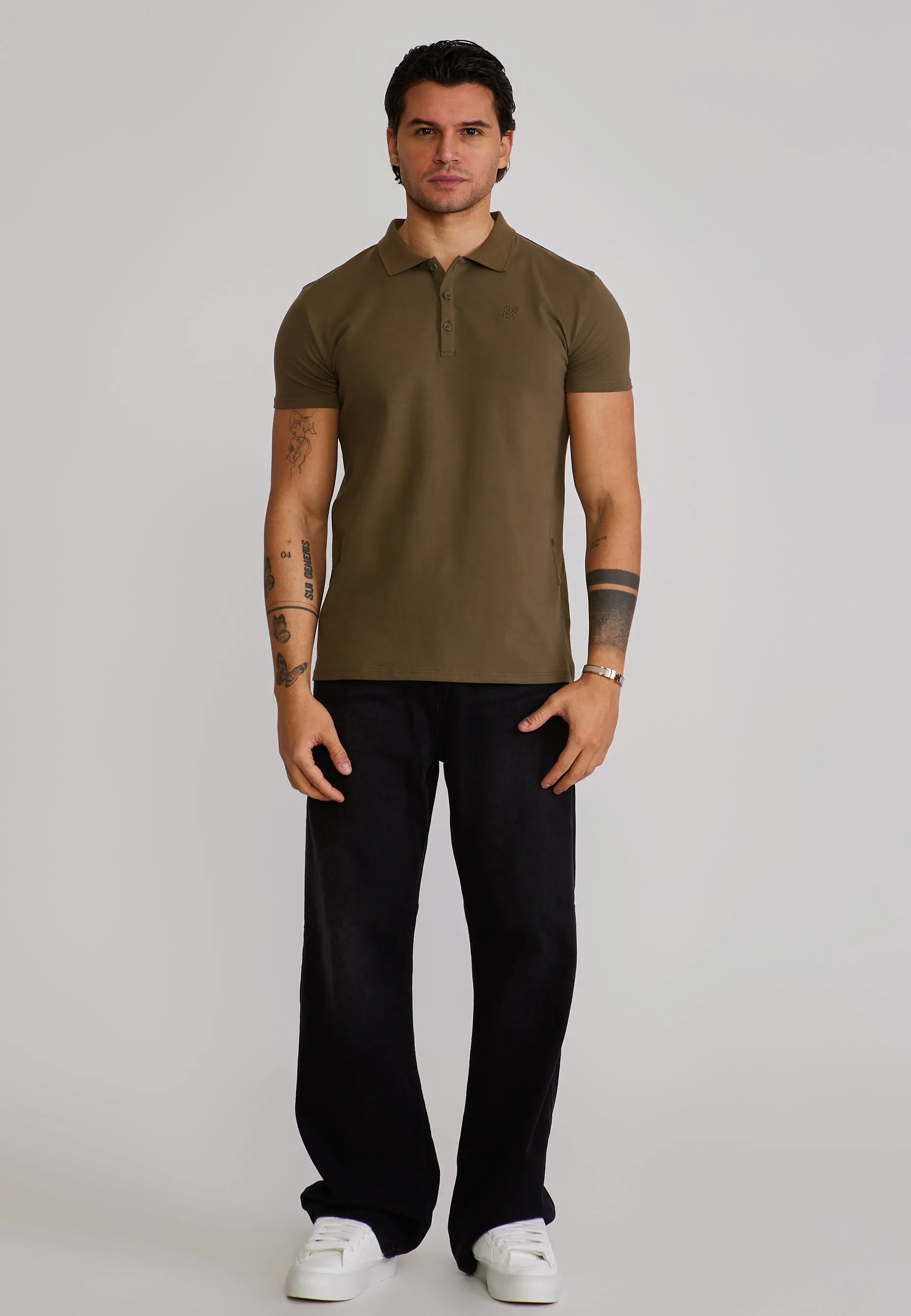 Khaki Green Polo T-Shirt sold by Siksilk product image thumbnail 3