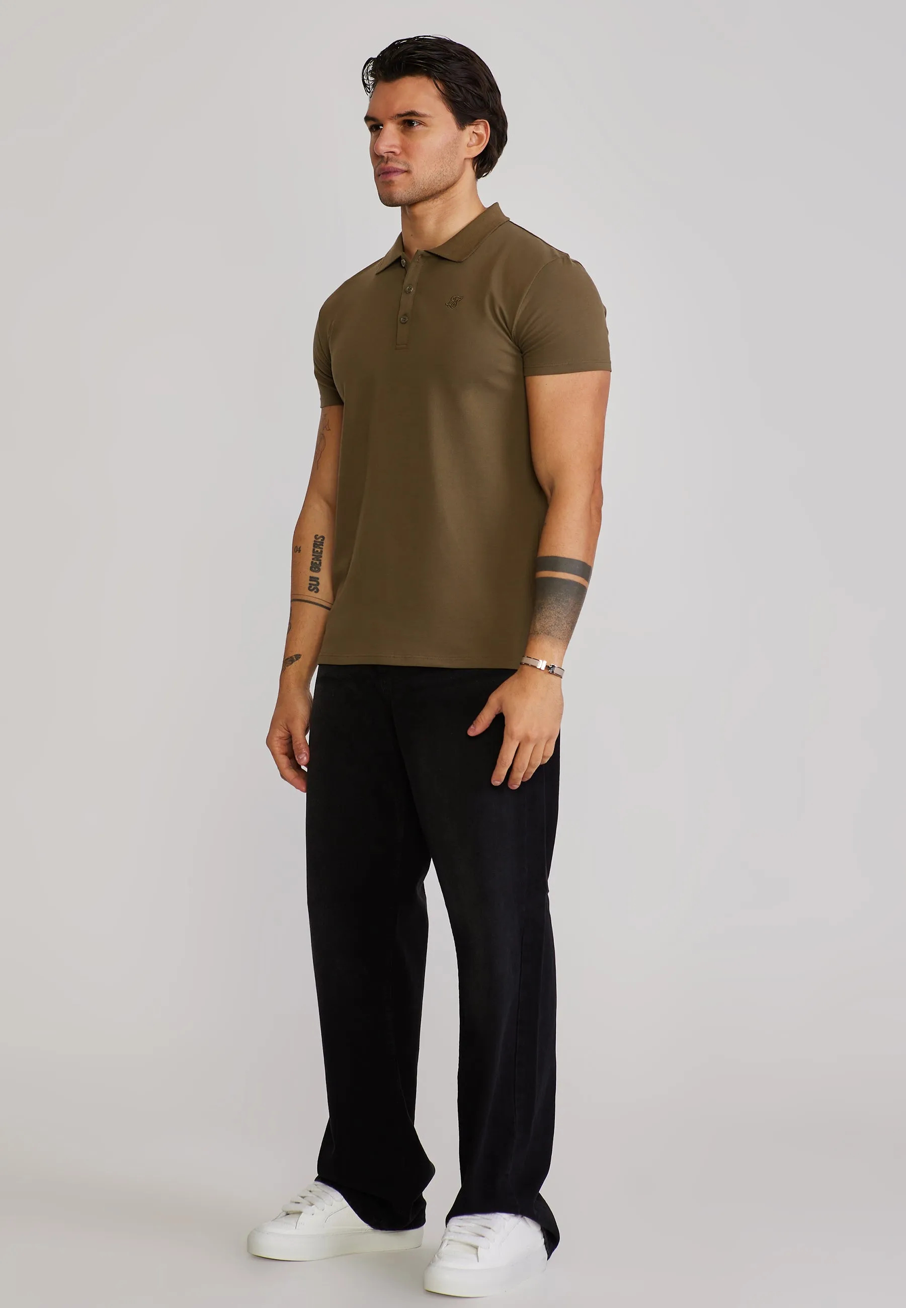 Khaki Green Polo T-Shirt sold by Siksilk product image thumbnail 4