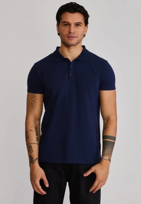 Navy Polo T-Shirt sold by Siksilk