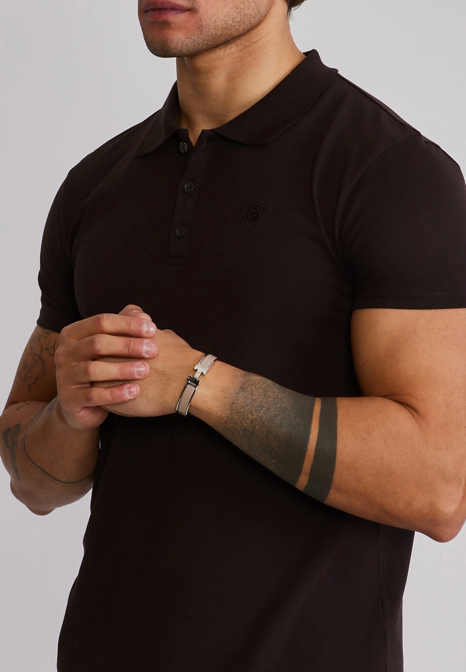Dark Brown Polo T-Shirt sold by Siksilk product image thumbnail 2