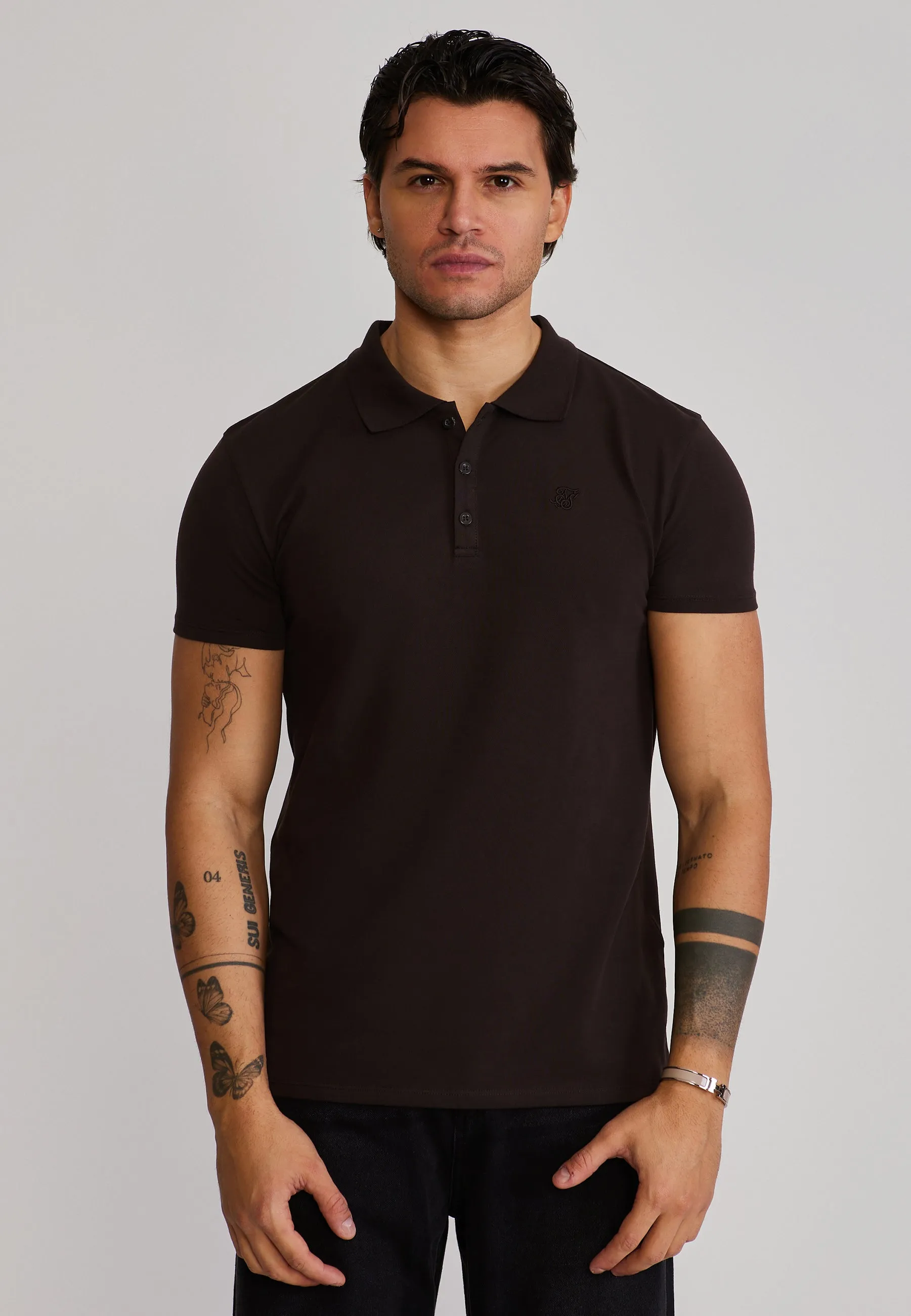 Dark Brown Polo T-Shirt sold by Siksilk