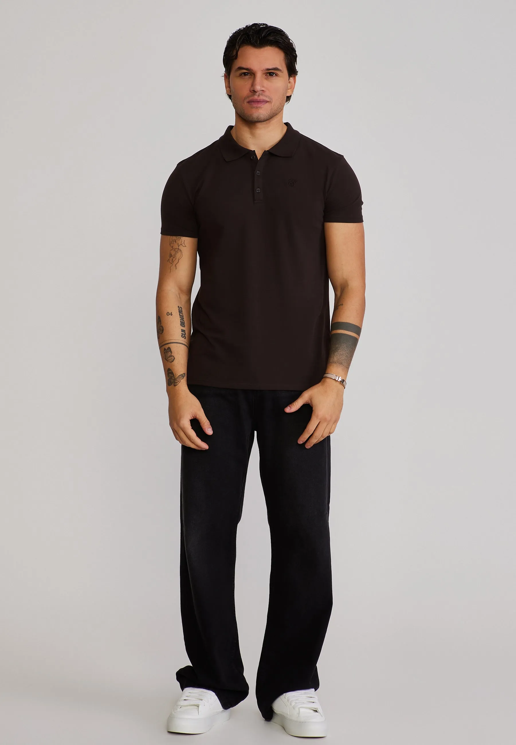 Dark Brown Polo T-Shirt sold by Siksilk product image thumbnail 3