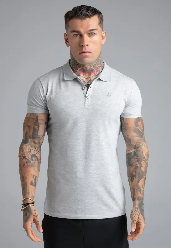 Grey Marl Polo T-Shirt sold by Siksilk