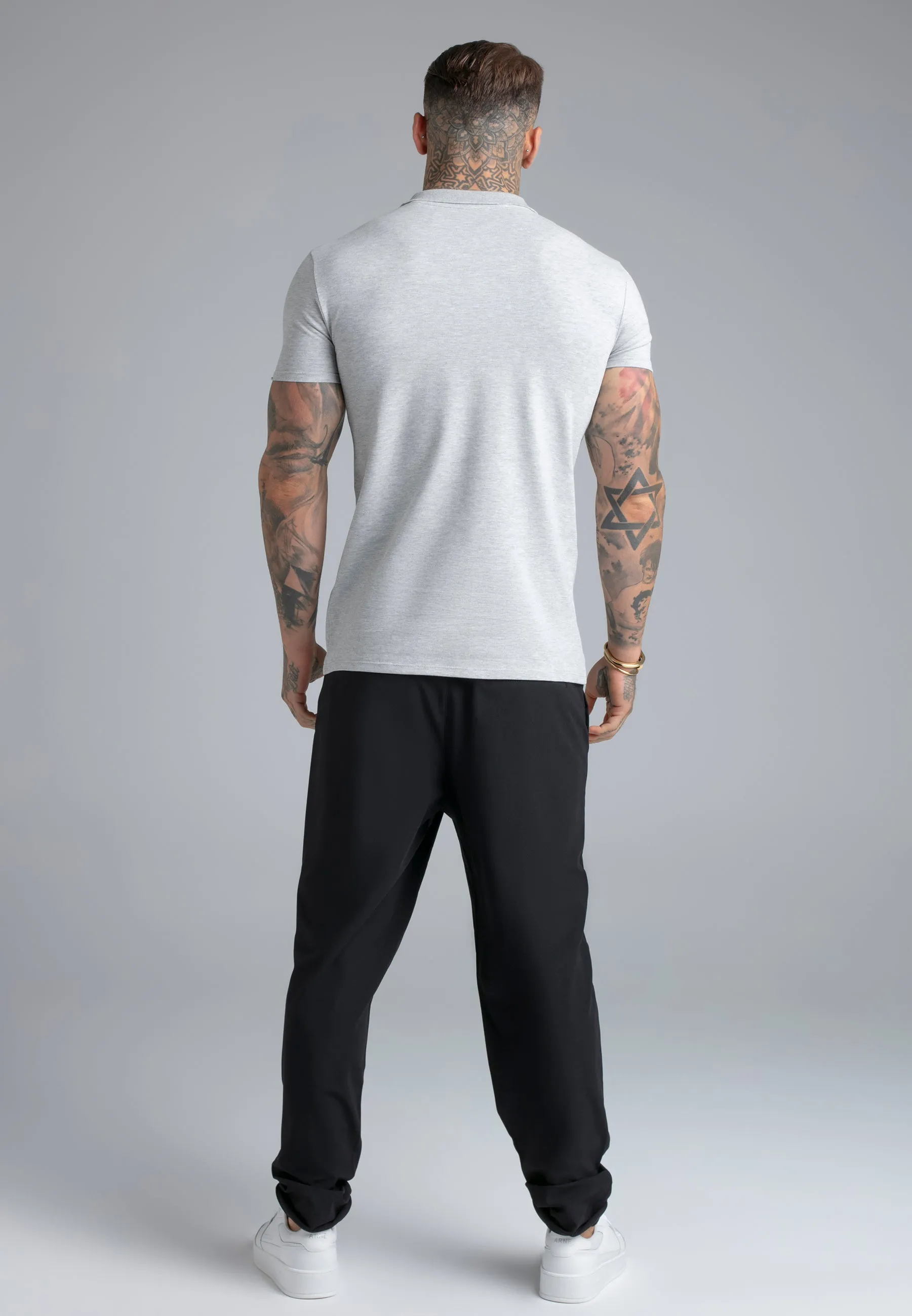 Grey Marl Polo T-Shirt sold by Siksilk product image thumbnail 5
