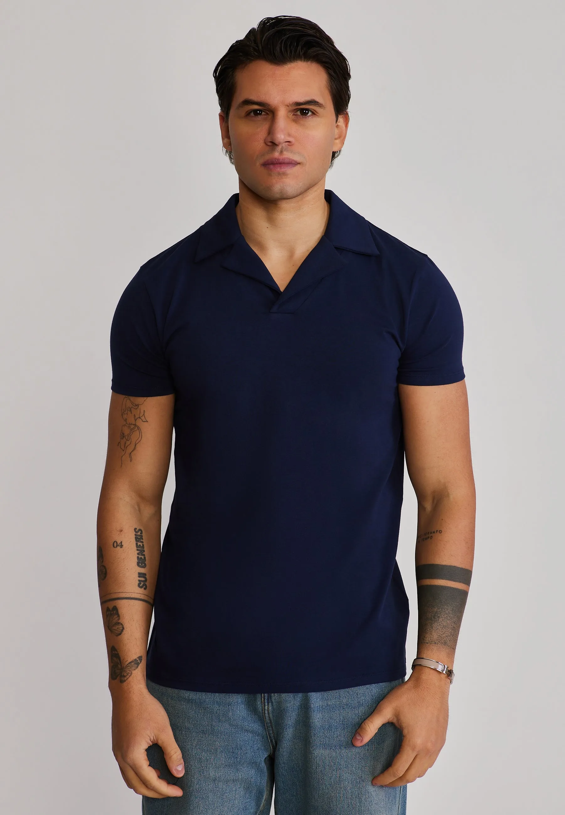 Navy Revere Polo sold by Siksilk