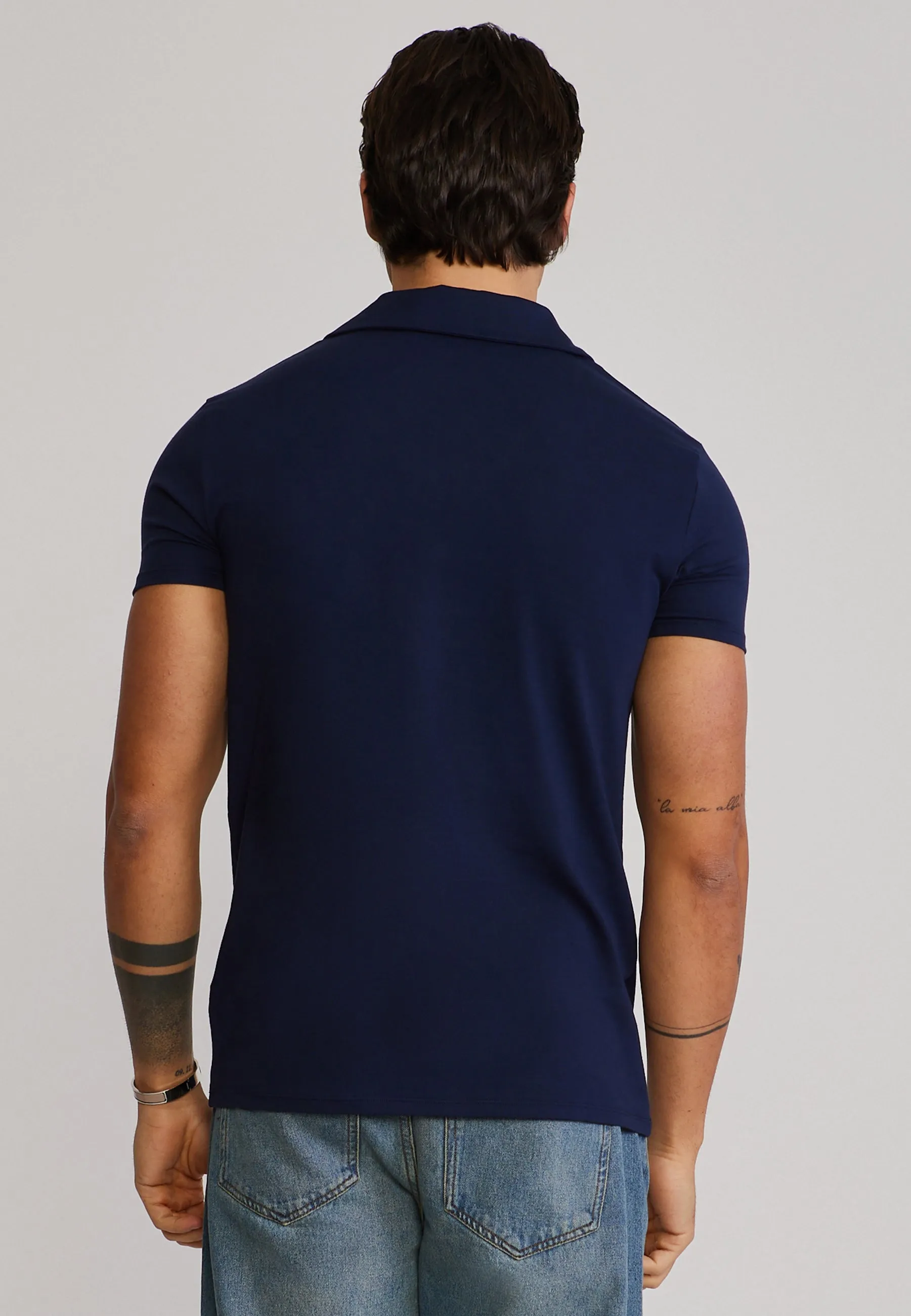 Navy Revere Polo sold by Siksilk product image thumbnail 5