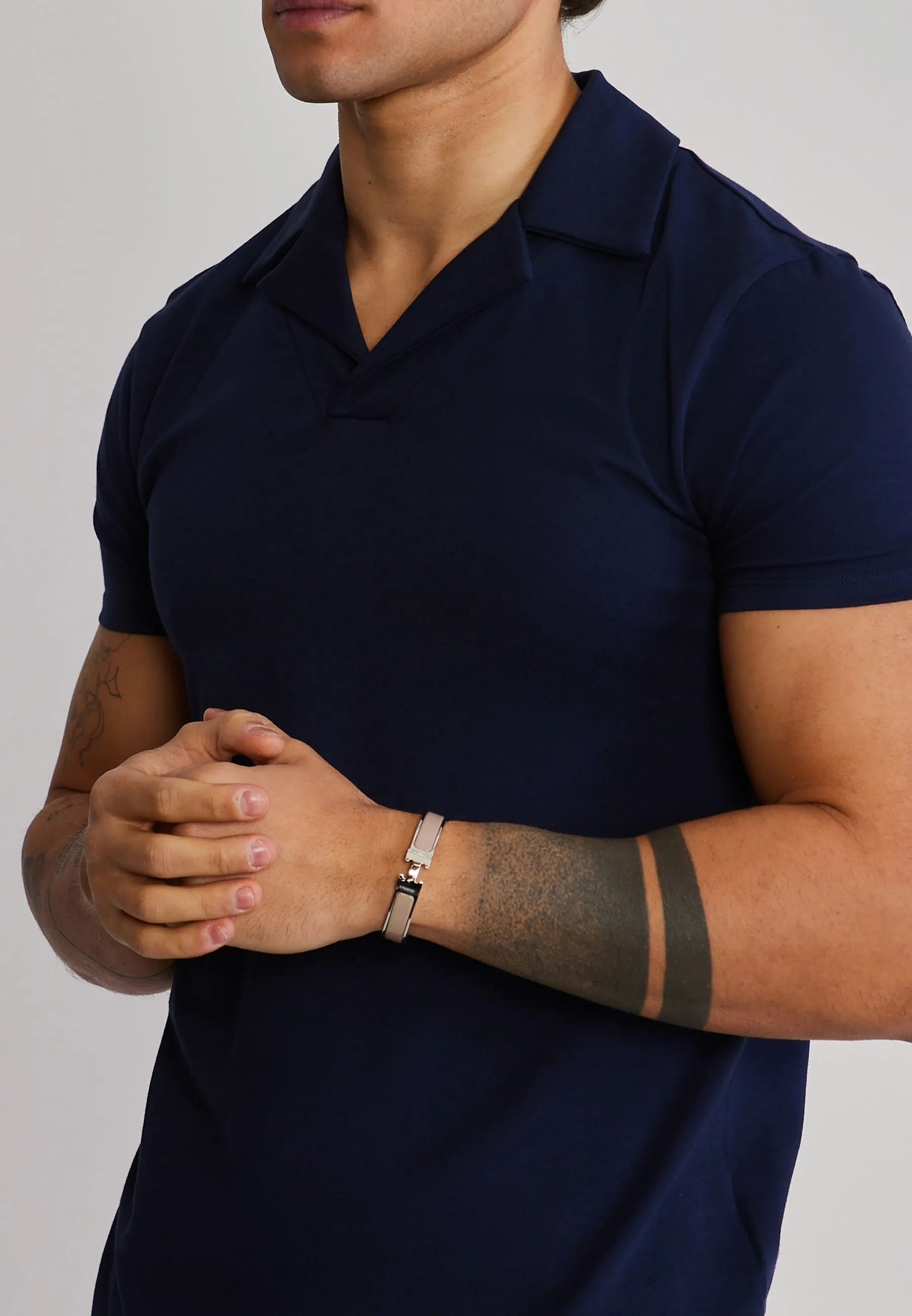 Navy Revere Polo sold by Siksilk product image thumbnail 2