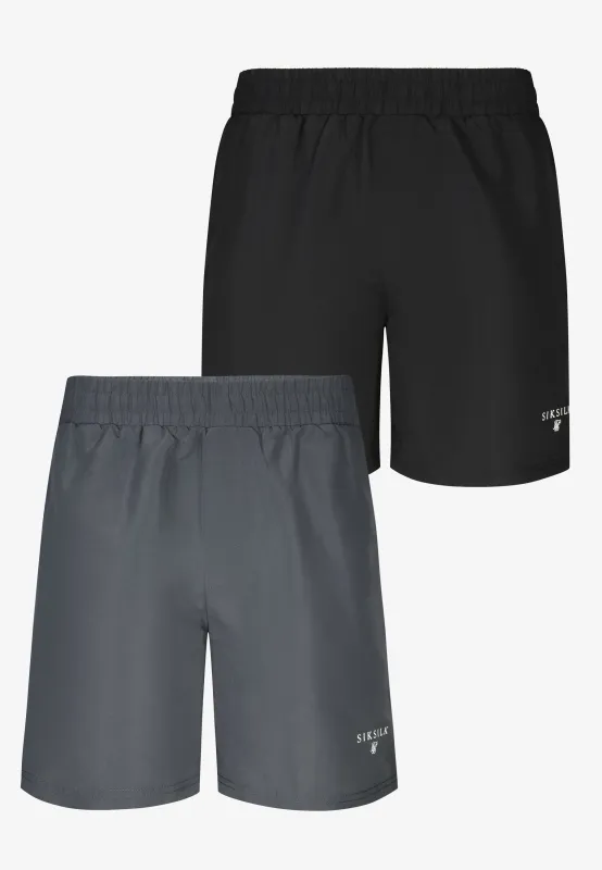 Black and Grey Pack of 2 Swim Shorts sold by Siksilk
