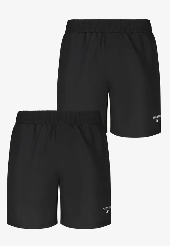 Black Pack of 2 Swim Shorts sold by Siksilk