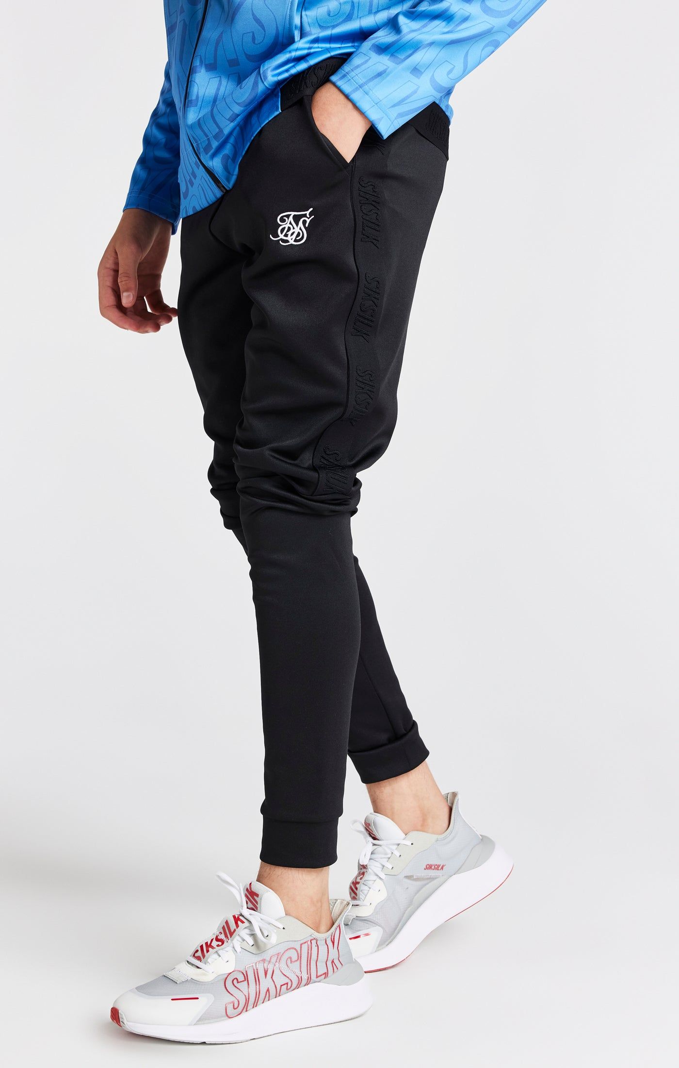 Boys Black Skinny Fit Jogger sold by Siksilk