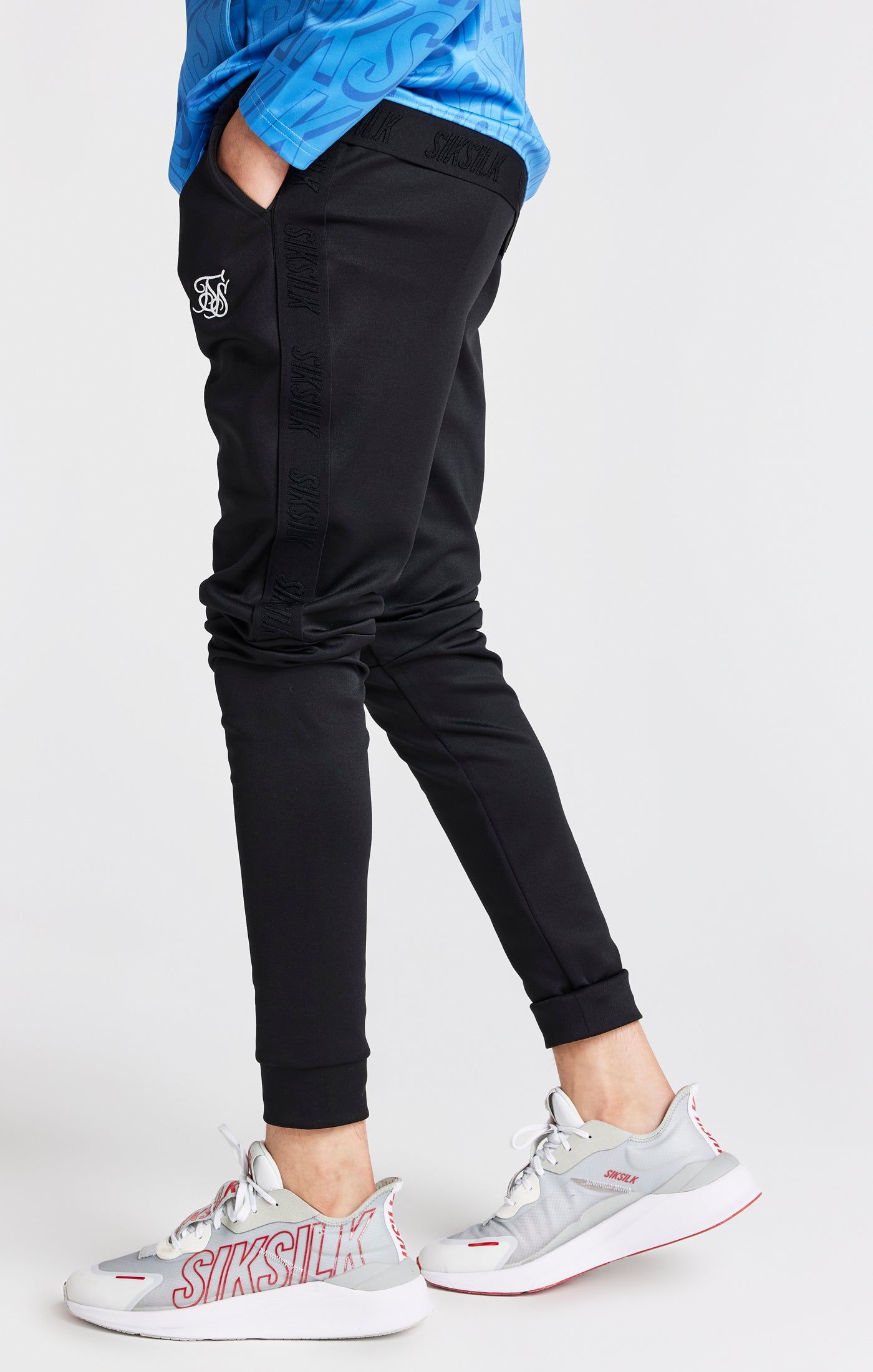 Boys Black Skinny Fit Jogger sold by Siksilk product image thumbnail 2