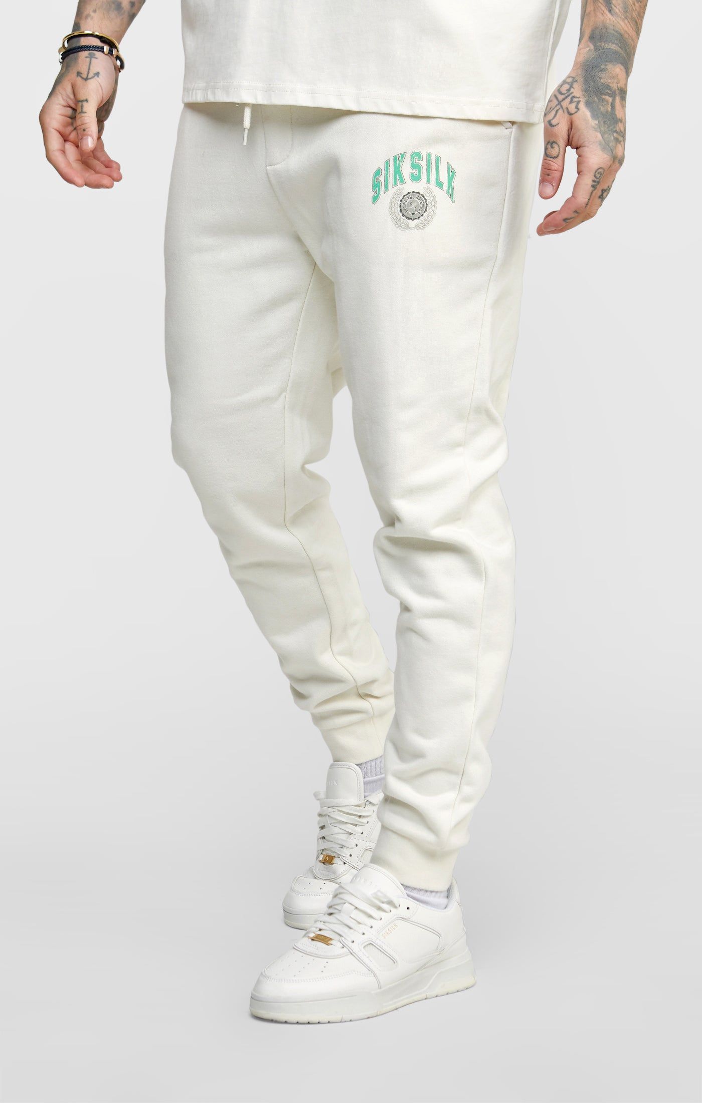 Ecru Varsity Jogger sold by Siksilk