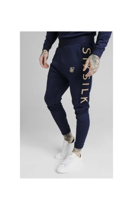 SikSilk Fitted Panel Cuff Pants - Navy Eclipse sold by Siksilk