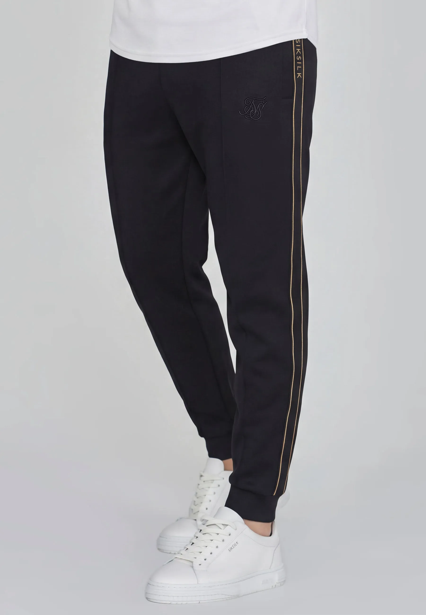 Black Tapered Joggers sold by Siksilk