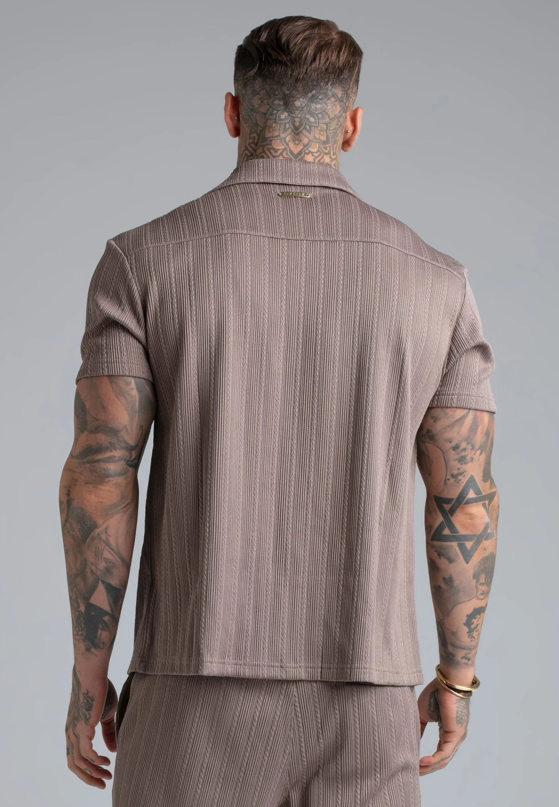 Brown Textured Shirt sold by Siksilk product image thumbnail 5