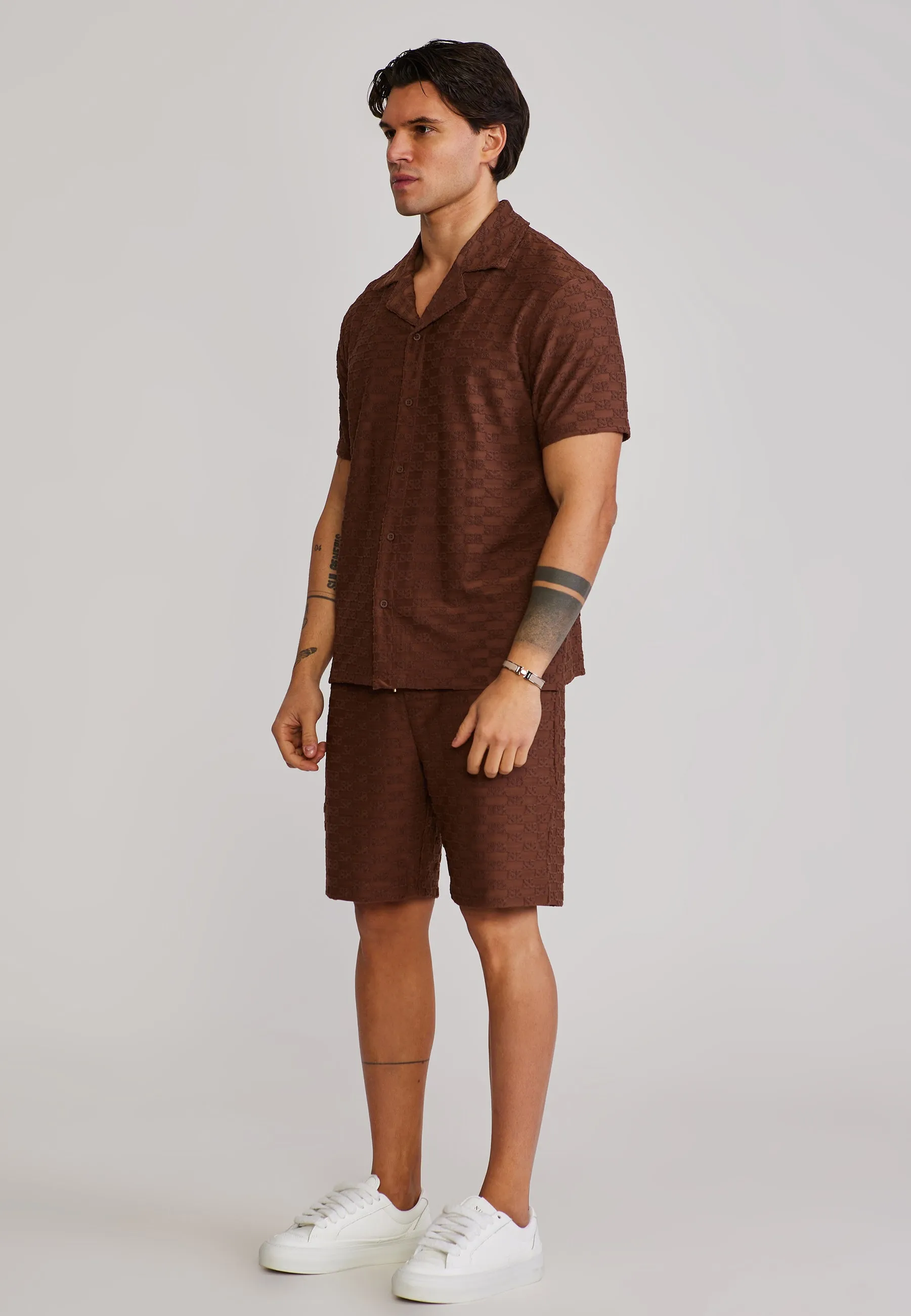 Brown Towelling Shorts sold by Siksilk product image thumbnail 4