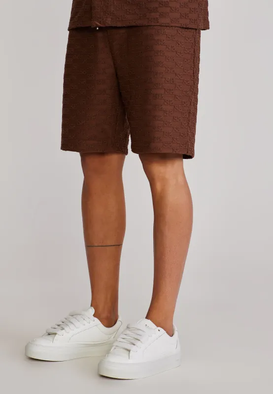 Brown Towelling Shorts sold by Siksilk
