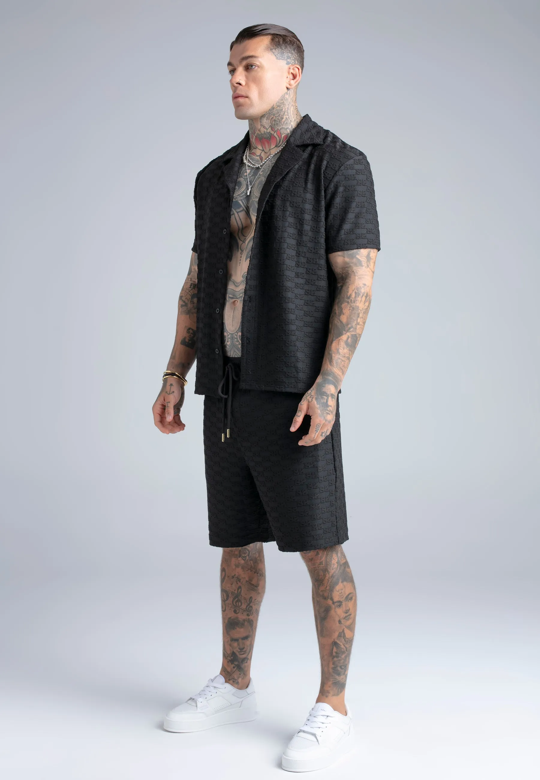 Black Towelling Shorts sold by Siksilk product image thumbnail 4